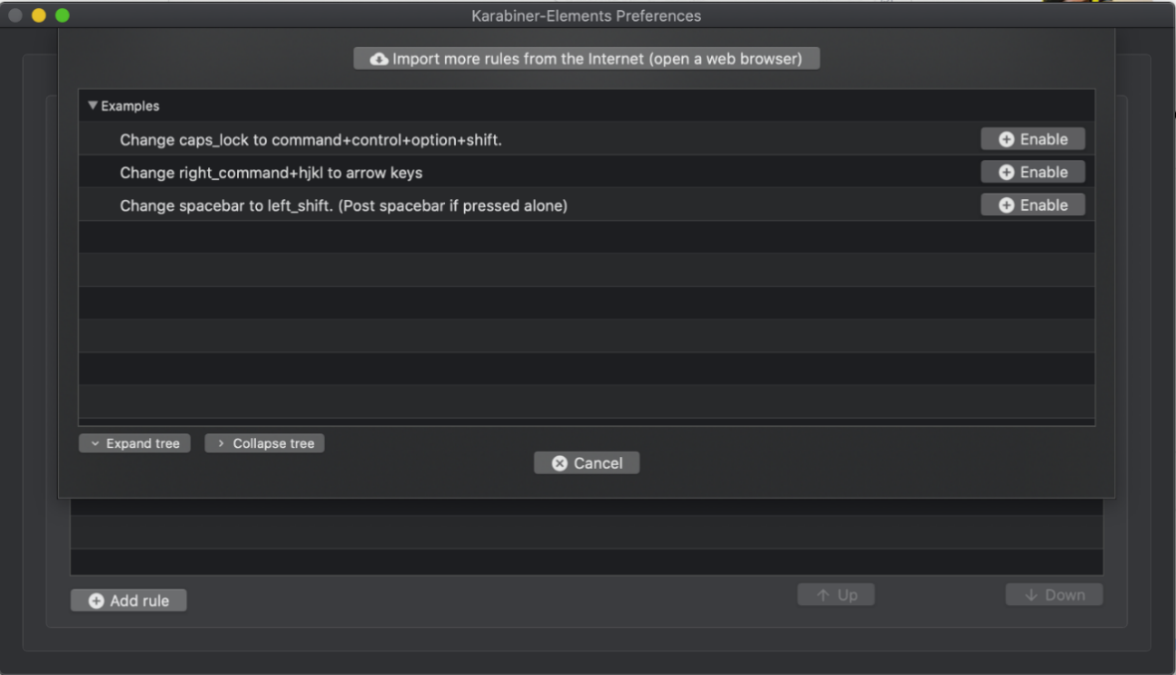 Karabiner complex settings alt text